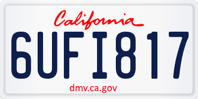 CA license plate 6UFI817