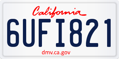 CA license plate 6UFI821