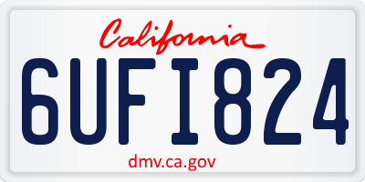 CA license plate 6UFI824
