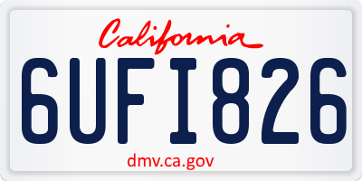 CA license plate 6UFI826