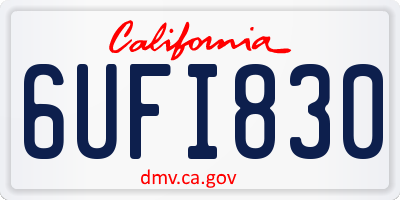 CA license plate 6UFI830