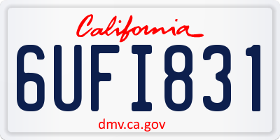CA license plate 6UFI831