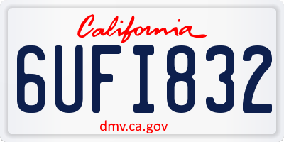 CA license plate 6UFI832