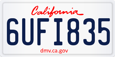 CA license plate 6UFI835