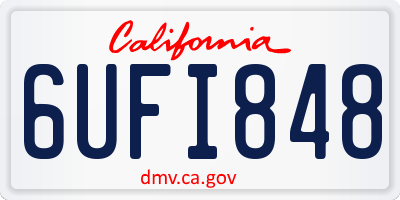 CA license plate 6UFI848