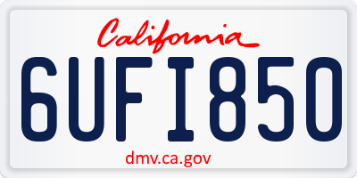 CA license plate 6UFI850