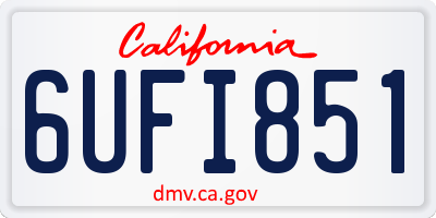 CA license plate 6UFI851