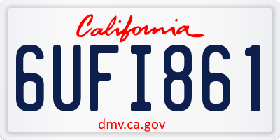 CA license plate 6UFI861