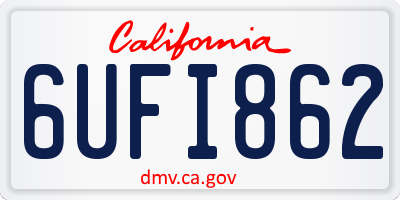CA license plate 6UFI862