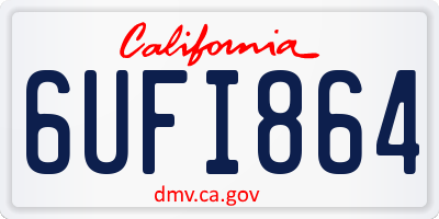 CA license plate 6UFI864