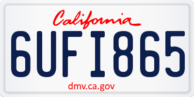 CA license plate 6UFI865