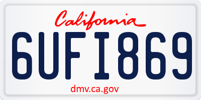 CA license plate 6UFI869