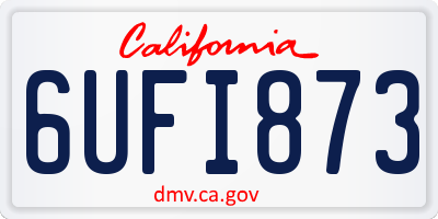 CA license plate 6UFI873