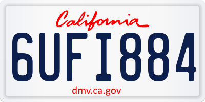 CA license plate 6UFI884