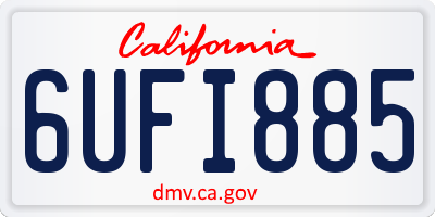 CA license plate 6UFI885