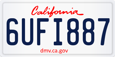 CA license plate 6UFI887