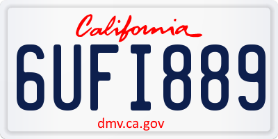 CA license plate 6UFI889