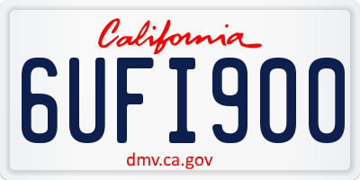 CA license plate 6UFI900