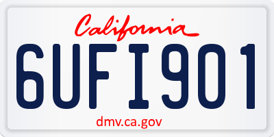 CA license plate 6UFI901