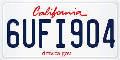 CA license plate 6UFI904