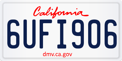 CA license plate 6UFI906
