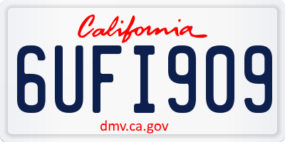 CA license plate 6UFI909