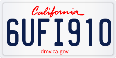 CA license plate 6UFI910