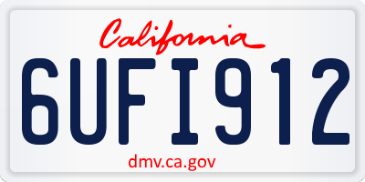 CA license plate 6UFI912