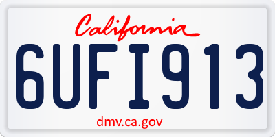 CA license plate 6UFI913