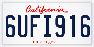 CA license plate 6UFI916
