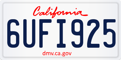 CA license plate 6UFI925