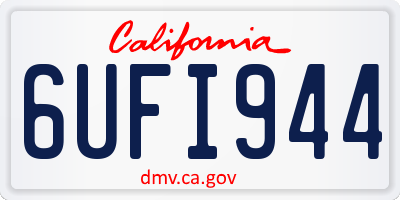 CA license plate 6UFI944