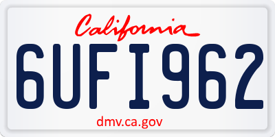 CA license plate 6UFI962