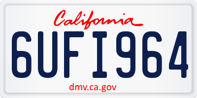 CA license plate 6UFI964