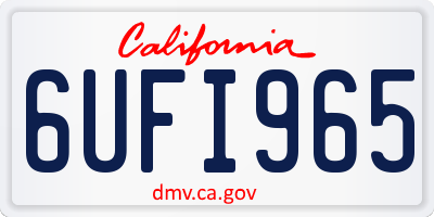 CA license plate 6UFI965
