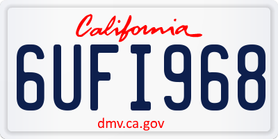 CA license plate 6UFI968