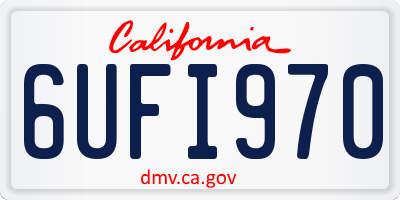 CA license plate 6UFI970