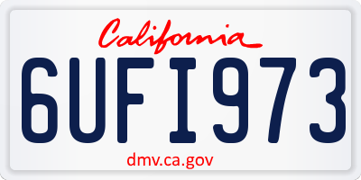 CA license plate 6UFI973