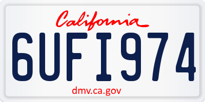 CA license plate 6UFI974