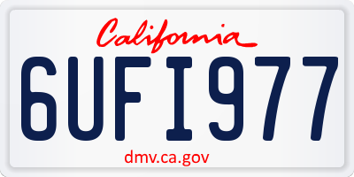 CA license plate 6UFI977