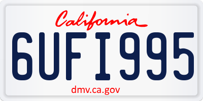 CA license plate 6UFI995