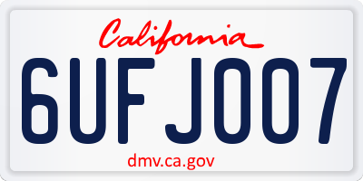 CA license plate 6UFJ007
