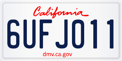 CA license plate 6UFJ011