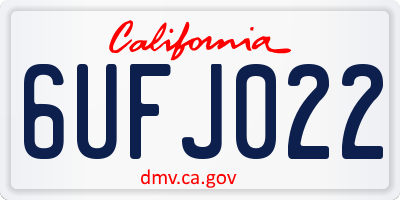CA license plate 6UFJ022