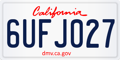 CA license plate 6UFJ027