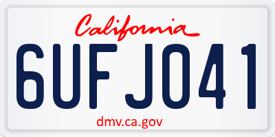 CA license plate 6UFJ041