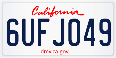 CA license plate 6UFJ049