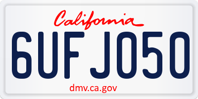 CA license plate 6UFJ050