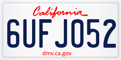 CA license plate 6UFJ052