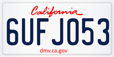 CA license plate 6UFJ053